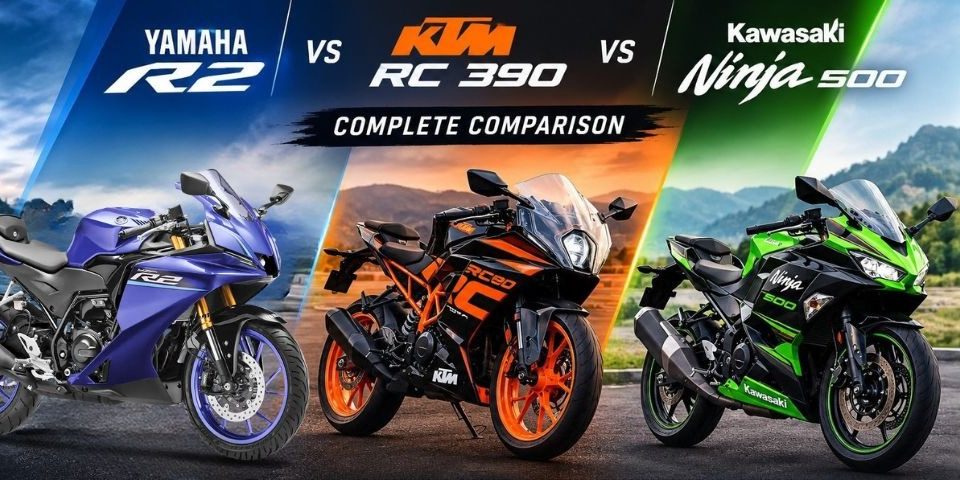 Yamaha R2 vs KTM RC 390 vs Ninja 500