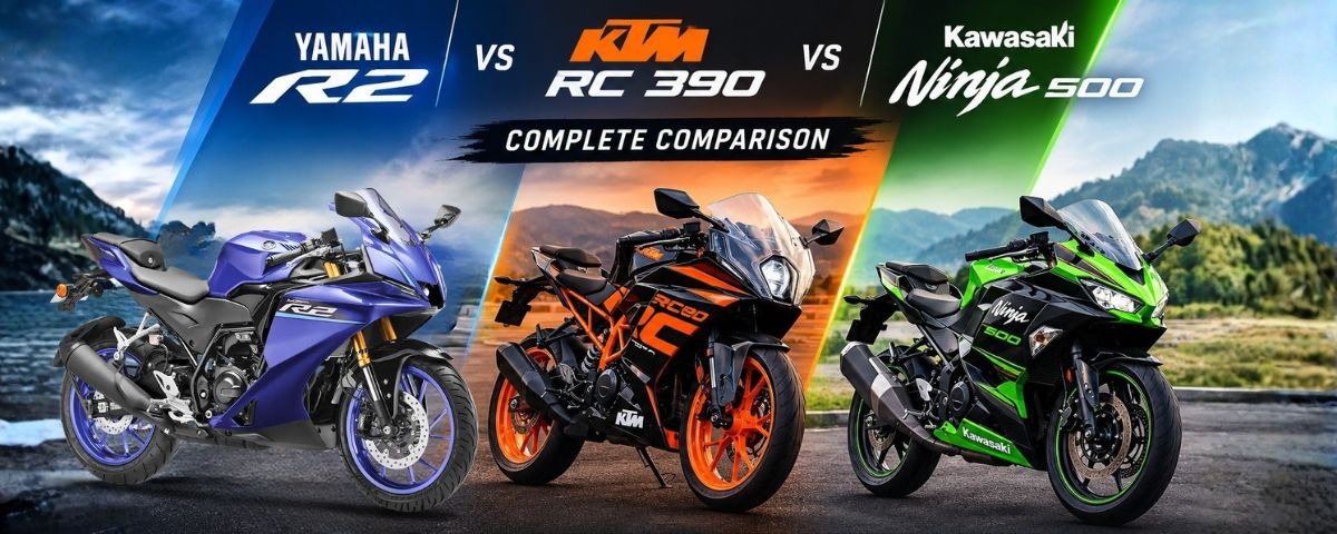 Yamaha R2 vs KTM RC 390 vs Ninja 500